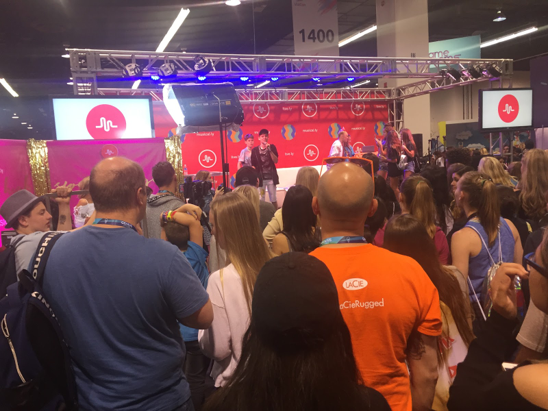 The booth for Music.ly was always this crowded.